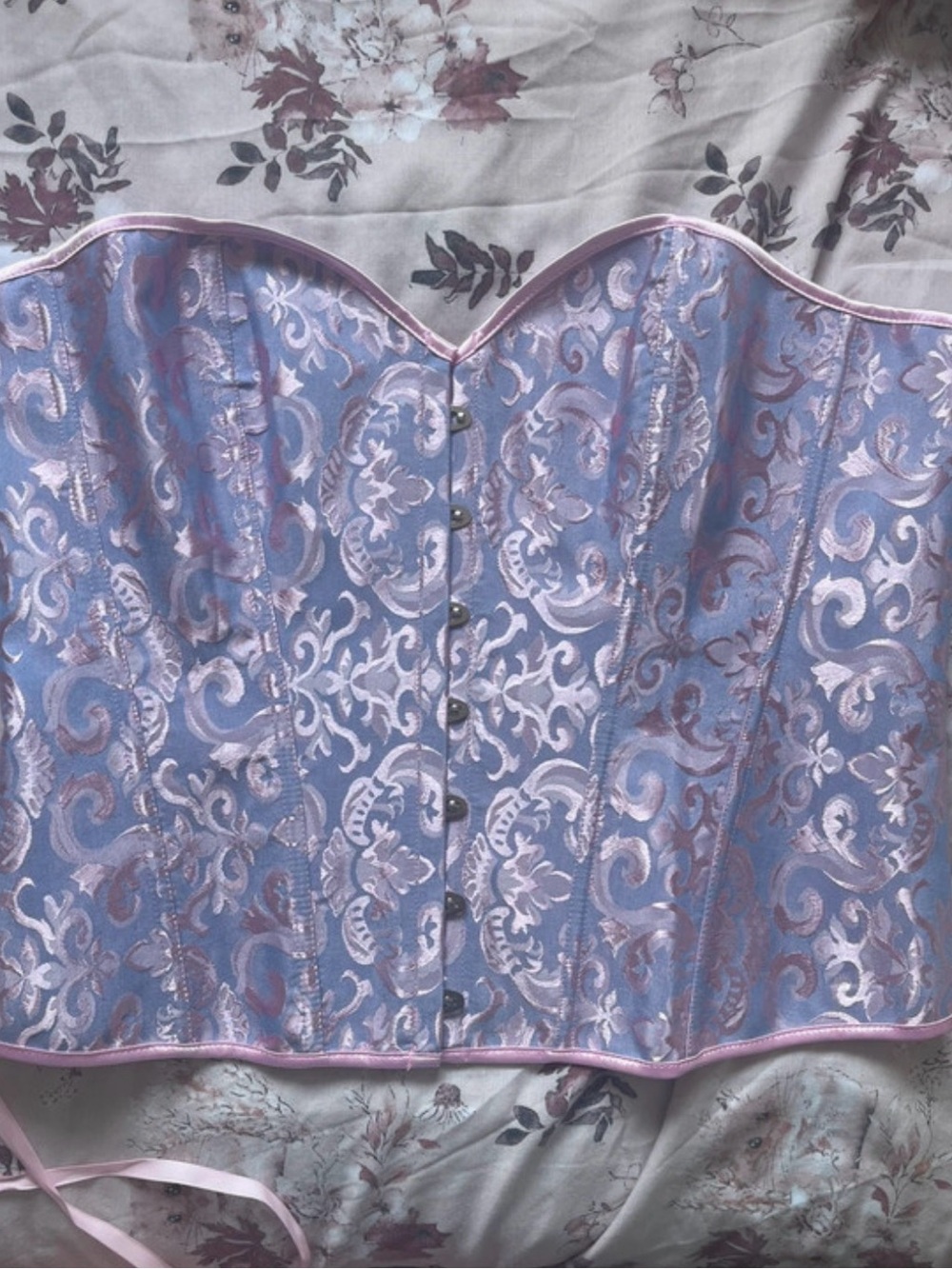 Plus Size Lavender Brocade Corset